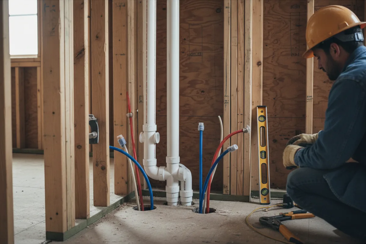 Drain and supply rough-in during Toilet Repair and Installation in Mc Clelland